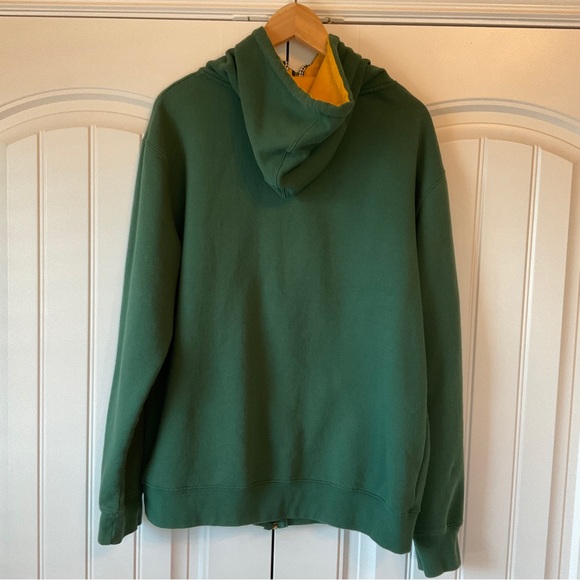 Baylor University VINTAGE Y2K Hooded Zip Sweatshirt Hoodie Green Gold Men’s XL - Picture 5 of 12